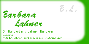 barbara lahner business card